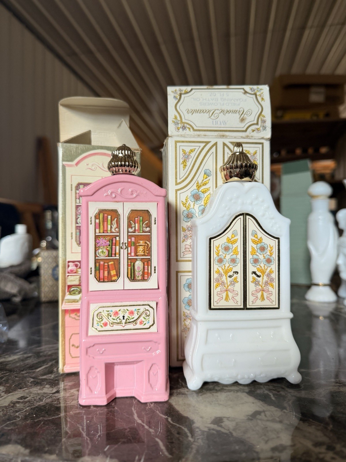 Vintage AVON Full Bottles Foaming Bath Oil Armoires 