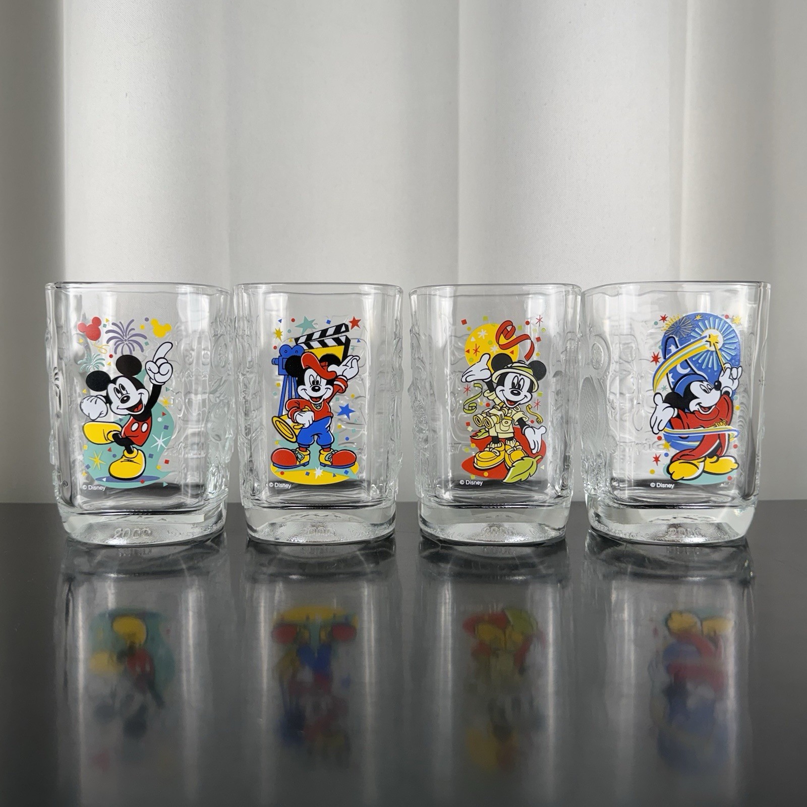McDonalds 2000 Walt Disney World Millennium Celebration Mickey Mouse Glasses Set