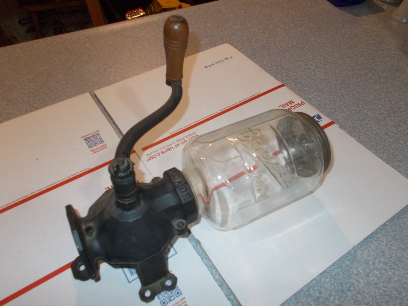 Antique Arcade No. 40 Crystal No. 4 Wall Mount Coffee Grinder-Nice Condtion