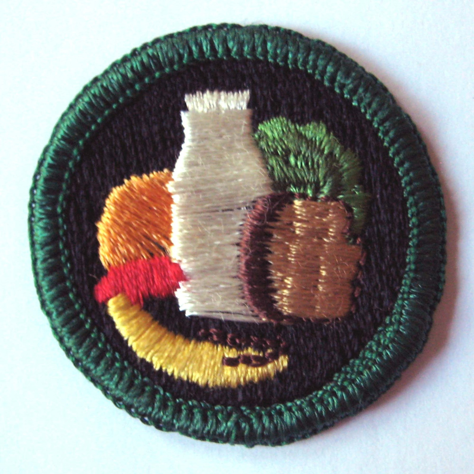 Vintage 1955-1963 Girl Scout NUTRITION BADGE Healthy Diet Foods Milk Fruit Patch