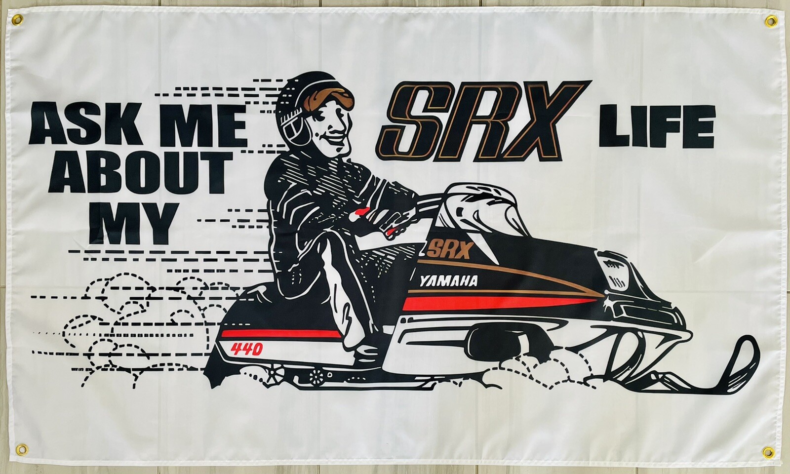 YAMAHA SRX 3x5ft FLAG BANNER FLAG MAN CELLAR GARAGE SNOWMOBILES 100% Polyester