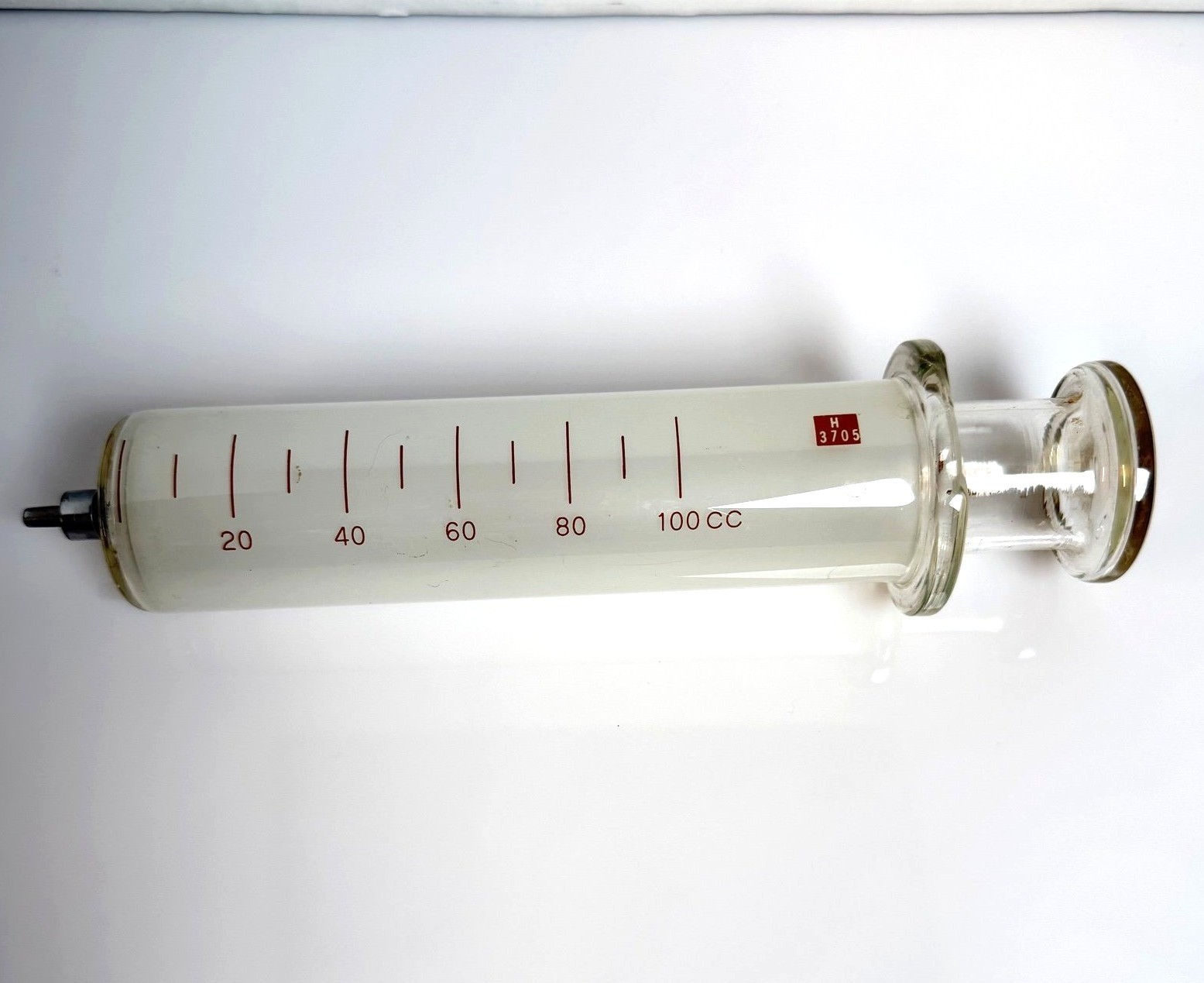 Vintage B-D Yale Becton Dickinson & Co. Glass Syringe 100cc Made in USA