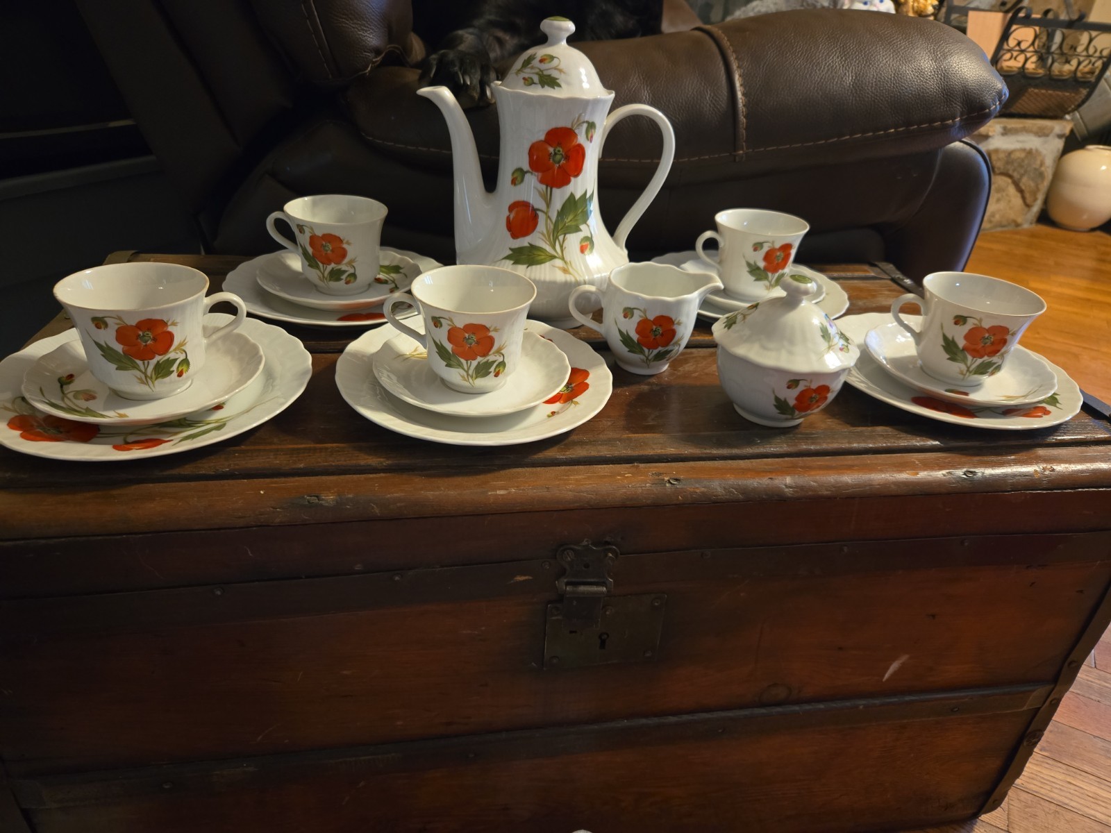 Vintage WINTERLING MARKTLEUTHEN  Serving Set For 5. Excellent Condition Poppy