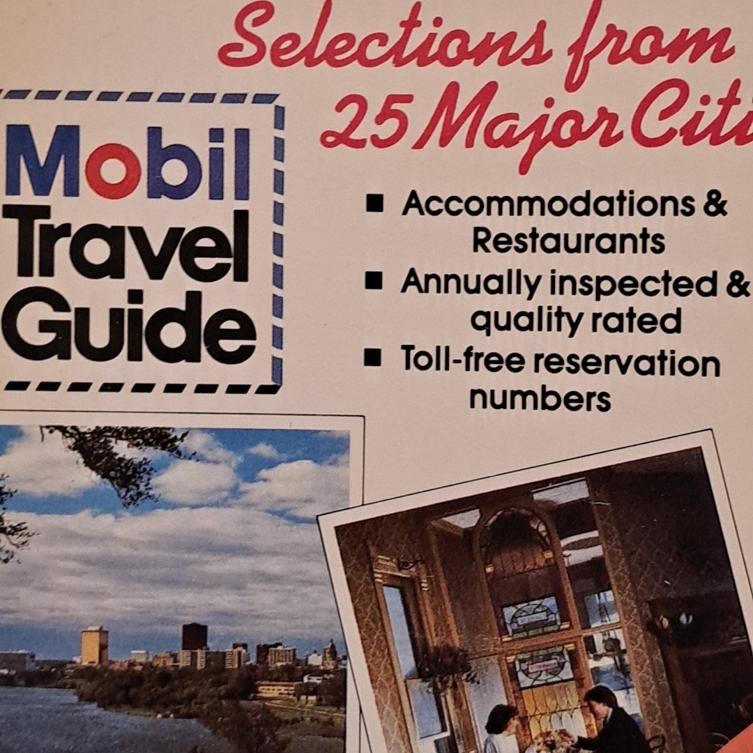 Mobil Travel Guide 25 Major Cities 1985 Rand McNally Pocket Size Advertising