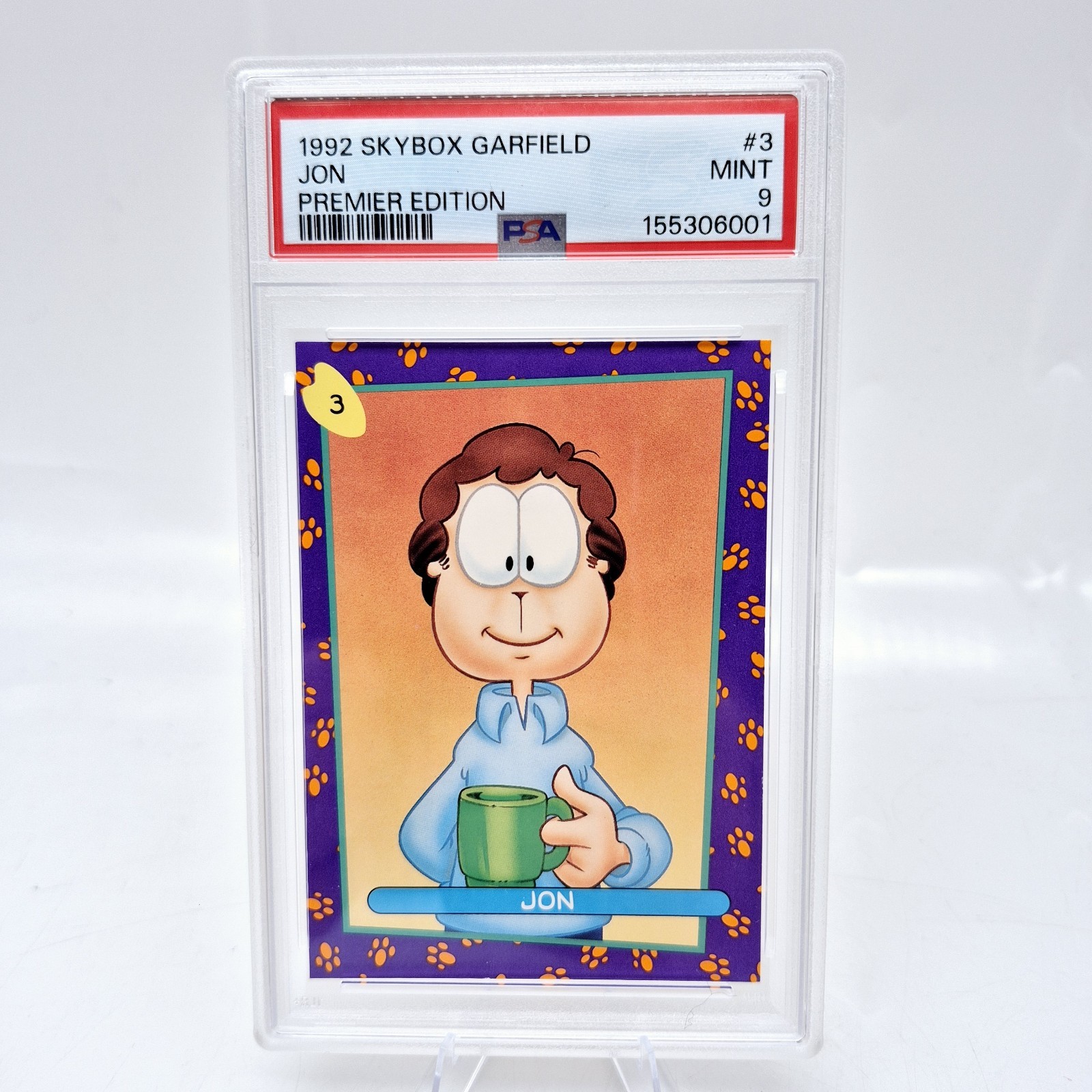 1992 Skybox Garfield Jon #3 PSA 9 Rookie Card