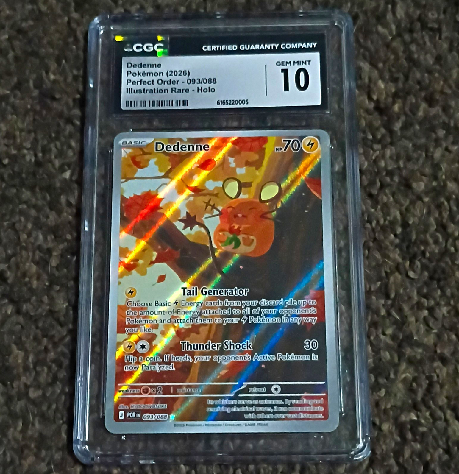 CGC 10 Dedenne 093/088 Perfect Order (2026) Illustration Rare Holo