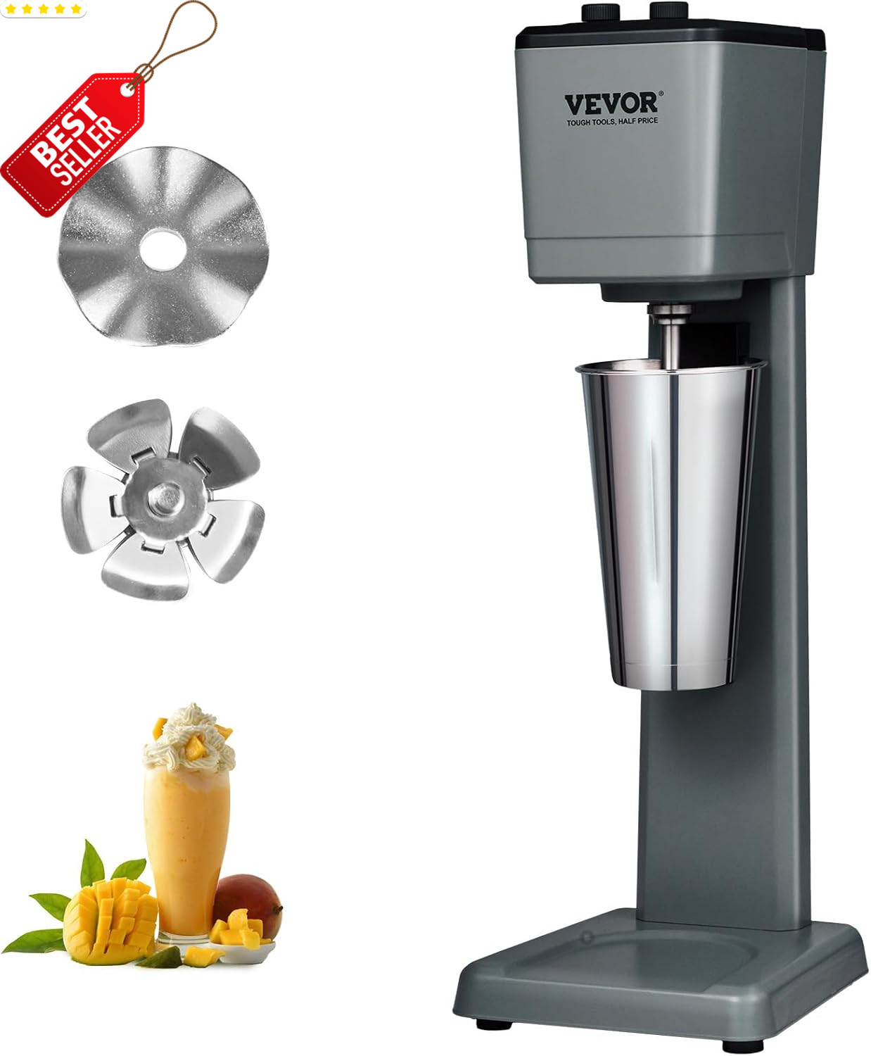 375W Milkshake Maker Commercial Drink Mixer 3 Speed 27.7oz Steel Cup - US