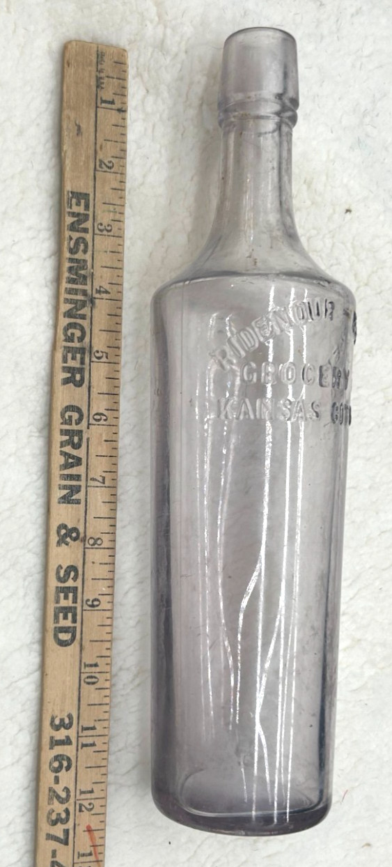 Antique bottle 1/5th size Ridenour Baker grocery co Kansas City Mo West Bottoms Antique bottle 1/5th size Ridenour Baker grocery co Kansas City Mo West Bottoms