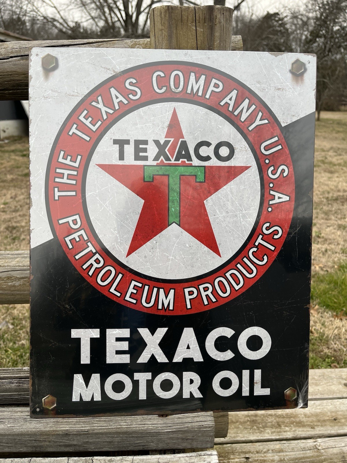 Texaco Petroleum Products Gasoline Metal Sign Tin Vintage Garage Auto Motor Oil Texaco Petroleum Products Gasoline Metal Sign Tin Vintage Garage Auto Motor Oil