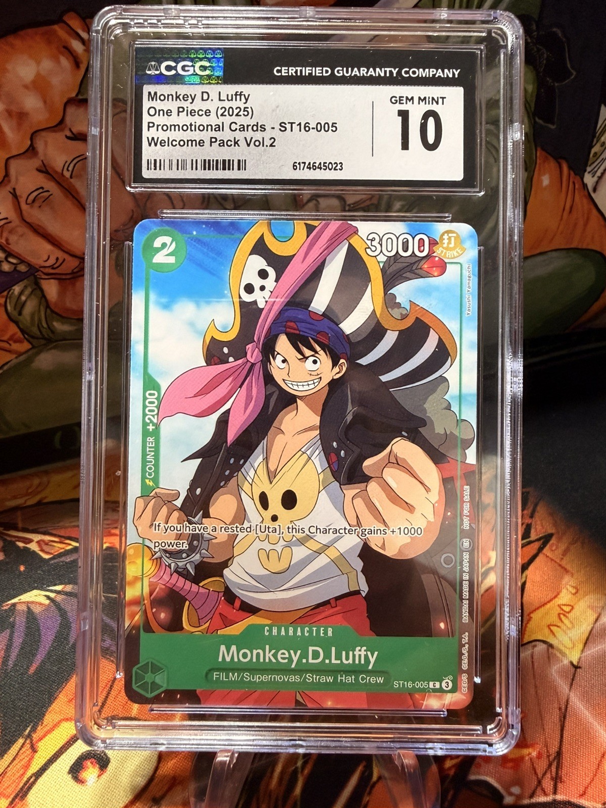 Monkey D.Luffy CGC 10 Graded Welcome Pack St16-005 English One Piece Card