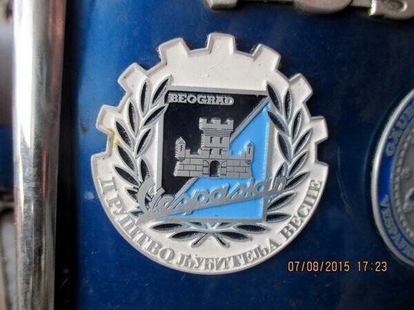 VESPA PLACCA BADGE EU RO BEO GRAD VINTAGE G S FA RO BA SSO ITALIA NOT N OS LG192