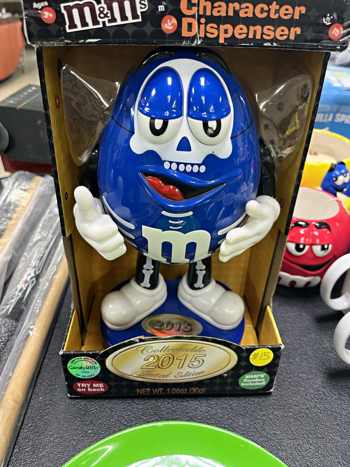M&M\'s Blue Character Candy Dispenser 2015 Limited Edition Candy & Nuts Theme