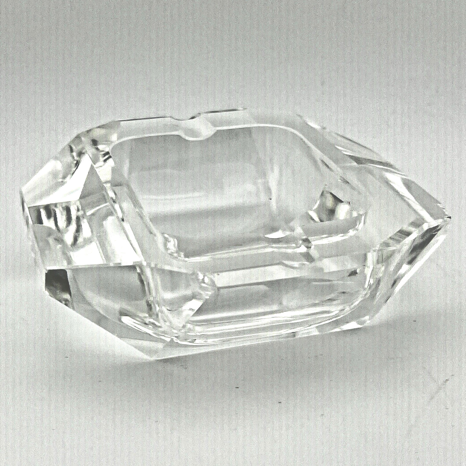 Crystal Glass Ash Tray Cut Two Sided