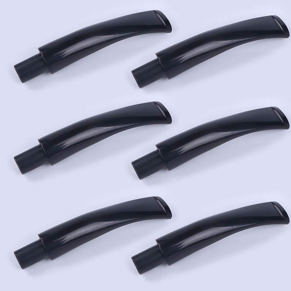 6 Pcs Black Plastic Mouthpieces Pipe Stems Tobacco Pipe Stem For Smoking
