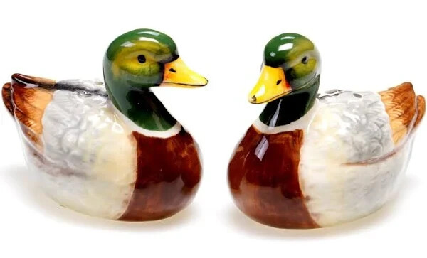 Duck 43849 Lake Life Ceramic 3D Salt & Pepper Set Susan Winget