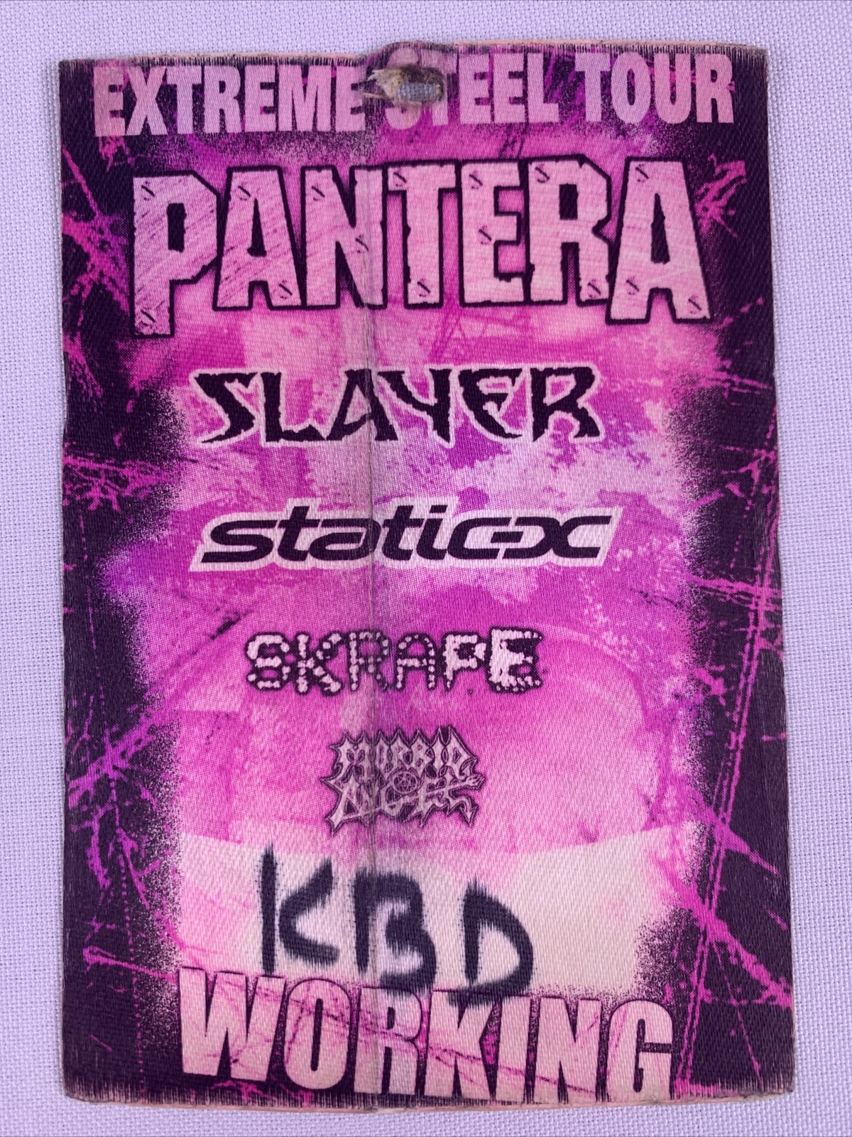 Pantera Slayer Pass Ticket Original Used Working AAA Extreme Steel Tour 2001