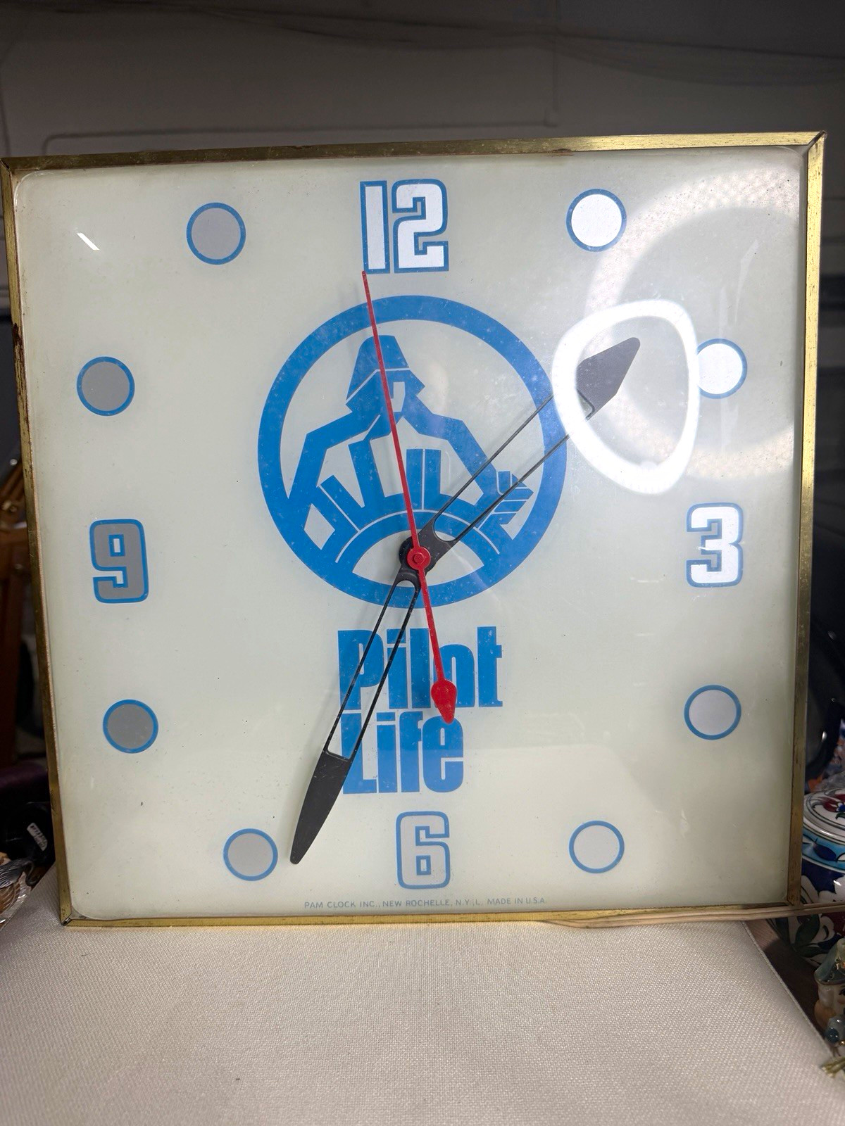 Vintage PAM Clock Co. “Plant Life” Lighted Advertising Wall Clock Working USA