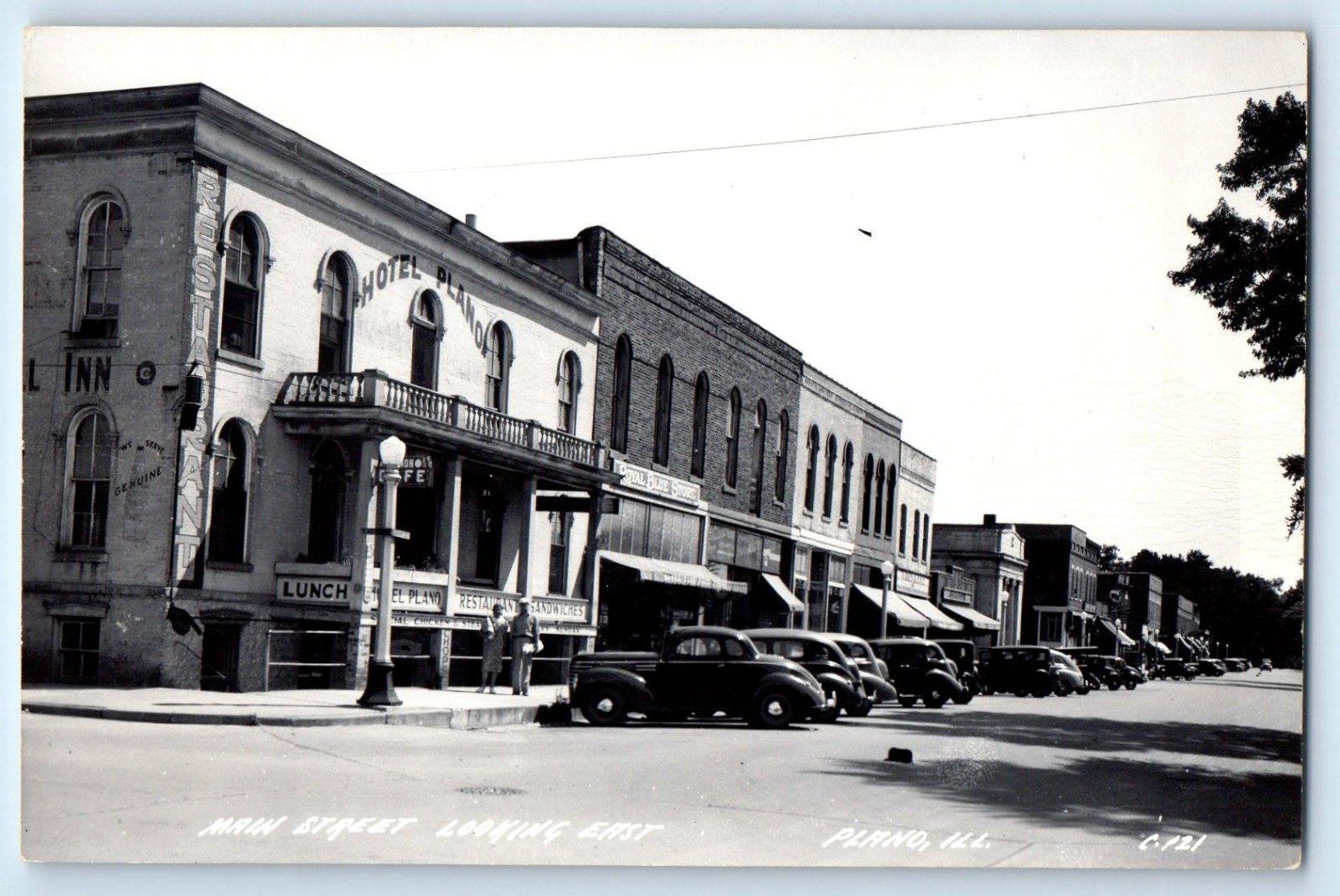 c1940\'s Main Street Looking East Plano Illinois IL RPPC Photo Vintage Postcard c1940\'s Main Street Looking East Plano Illinois IL RPPC Photo Vintage Postcard