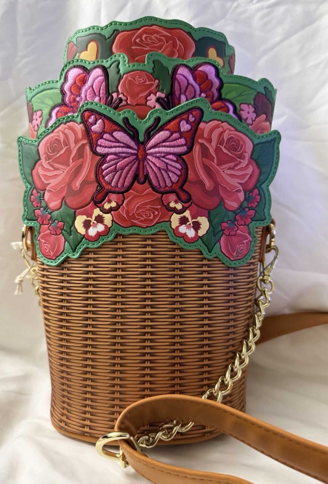 NWT Disney Flower Pot Loungefly Crossbody Bag