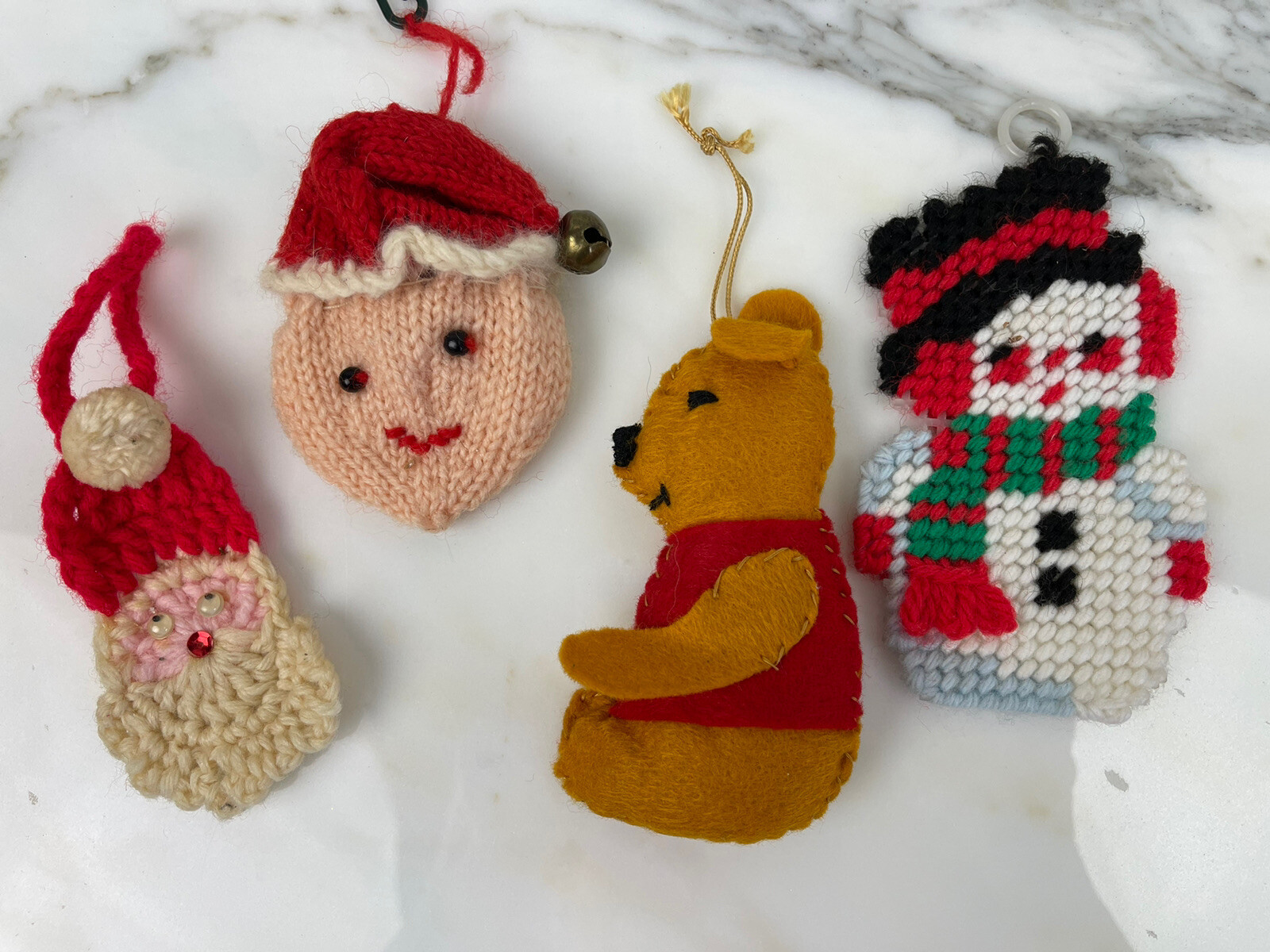 Vintage 1970's Grandmothers Hand Crafted Christmas Holiday Ornaments Decorations