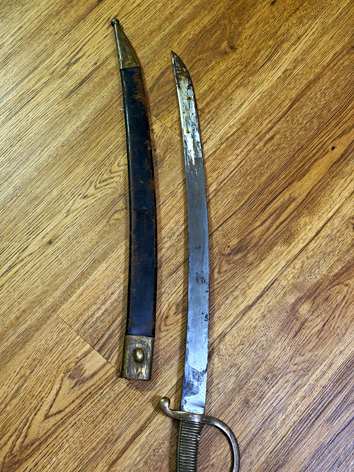 Italian Carabinieri Reali Model 1814/34 Briquet Saber Sword CA Marked w Scabbard