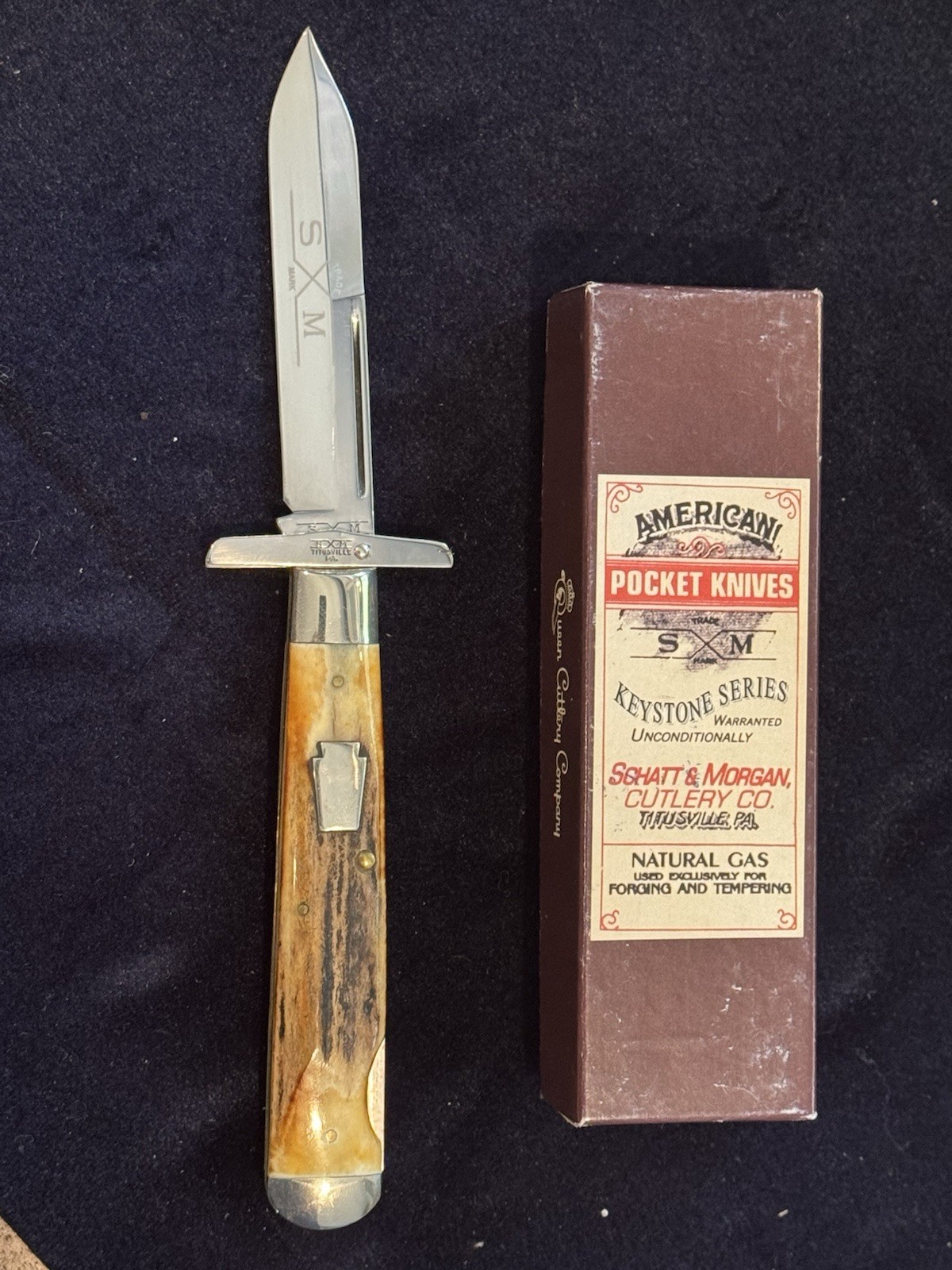 1992 Queen  Schatt & Morgan 04181L STAG Swing-Guard Lockback Cheetah 🔥