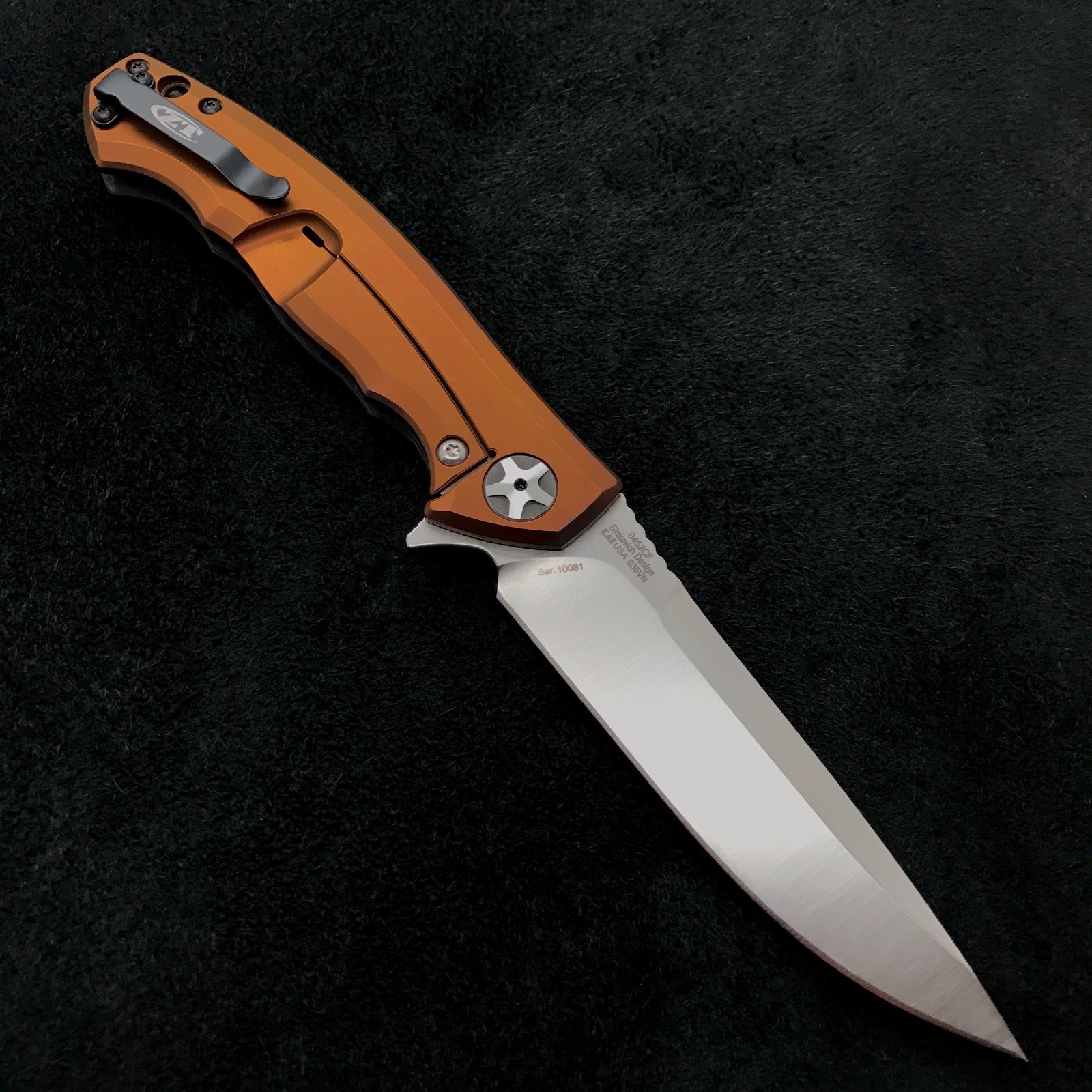 Zero Tolerance ZT 0452CF Plain Edge Folder BWL Dirty Bronze Ano custom zt452cf