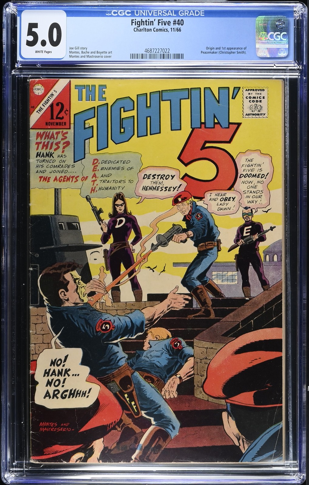 Fightin\' Five #40 - Charlton Comics 1966 CGC 5.0 Origin and 1st appearance of Pe