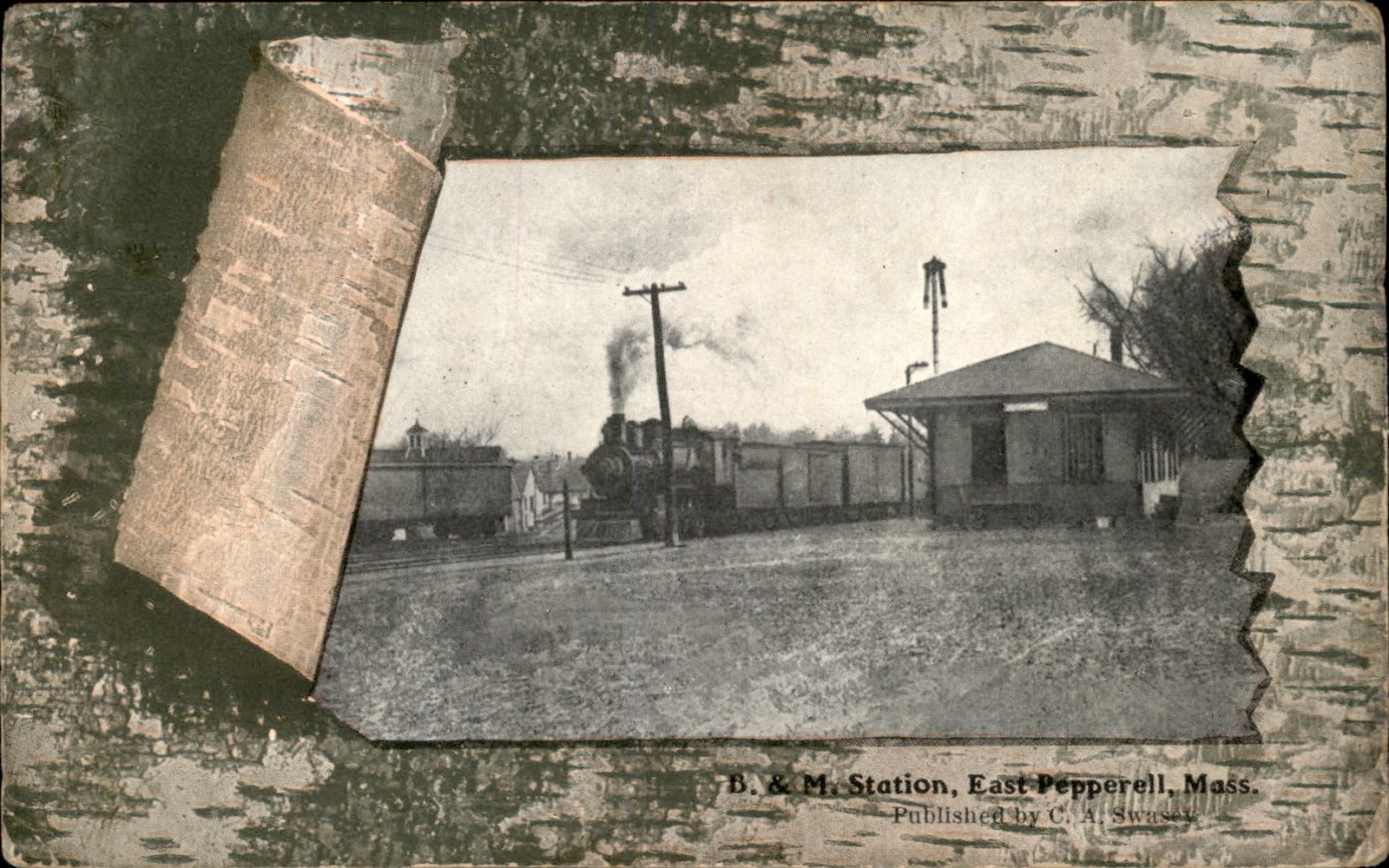 East Pepperell MA B. & M. Station C. A. Swasey c1900s-10s Vintage Postcard