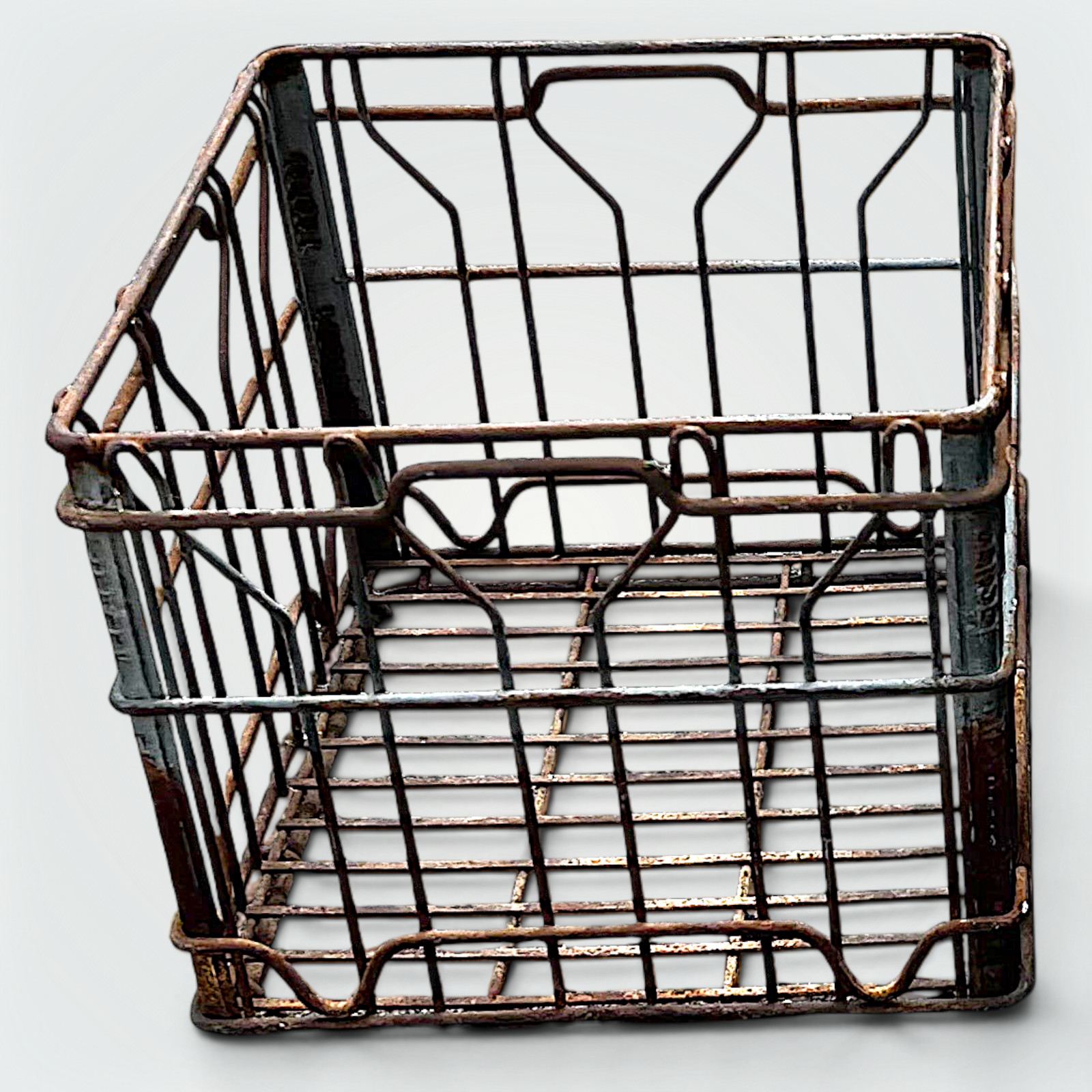 Vintage Sealtest Steel Wire Milk Crate 1960s Industrial Metal Storage Box 13\