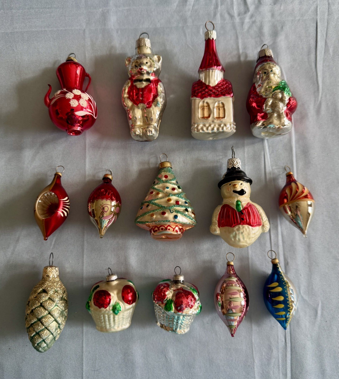 14 Vintage Christmas Figural Glass Ornaments West Germany & Germany