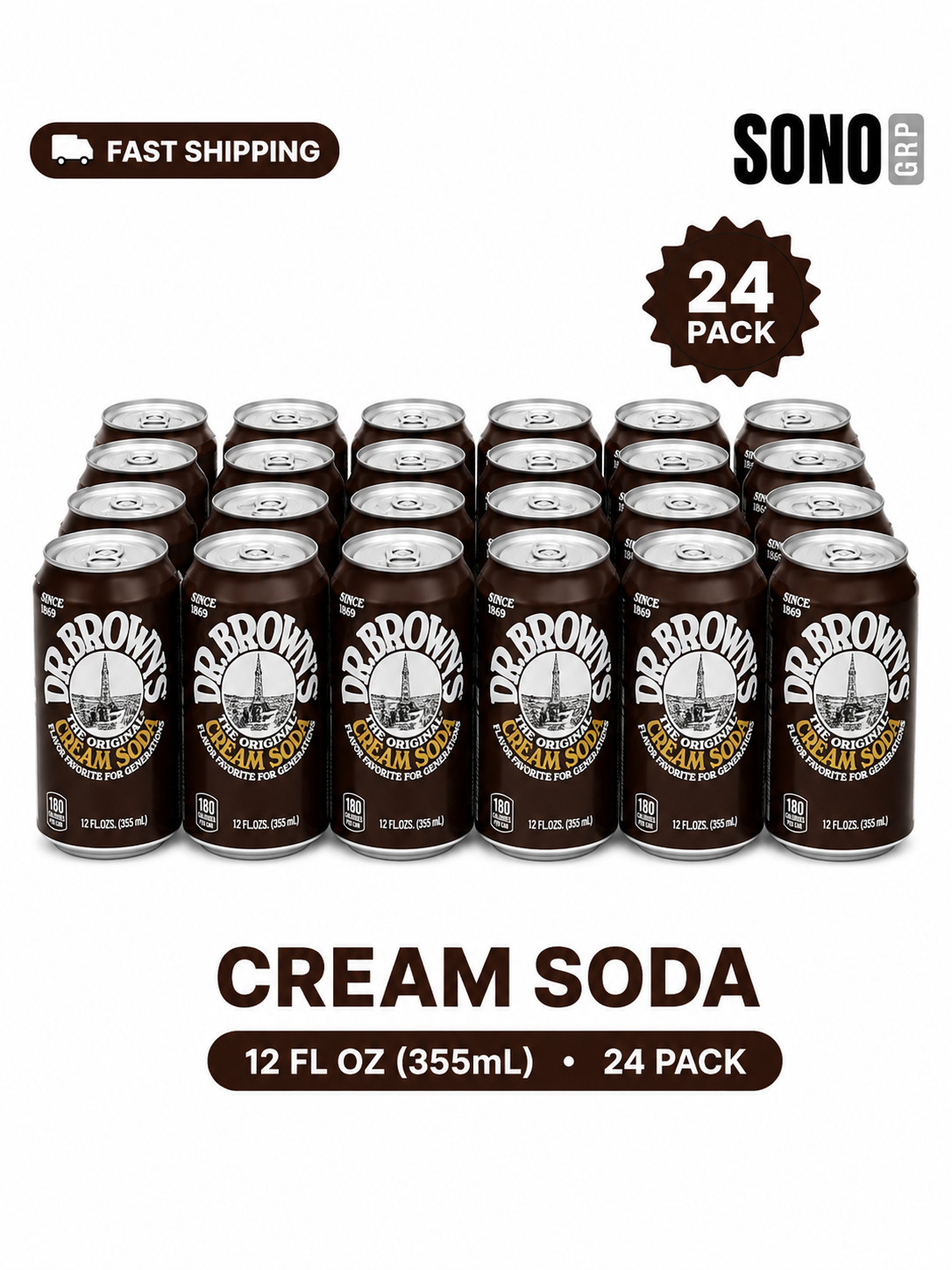 Dr. Brown's Cream Soda , 12 Fl Oz (Pack of 24) Dr. Brown's Cream Soda , 12 Fl Oz (Pack of 24)