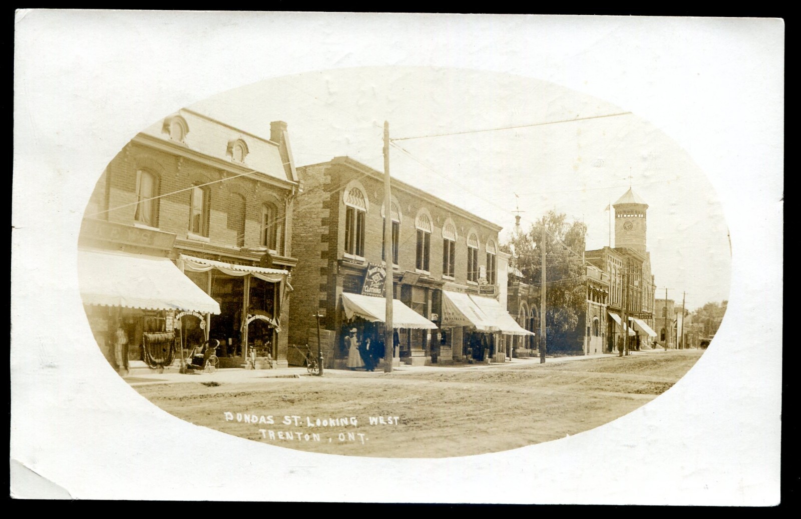 Canada TRENTON Ontario 1920s Dundas Street Stores. Real Photo Postcard