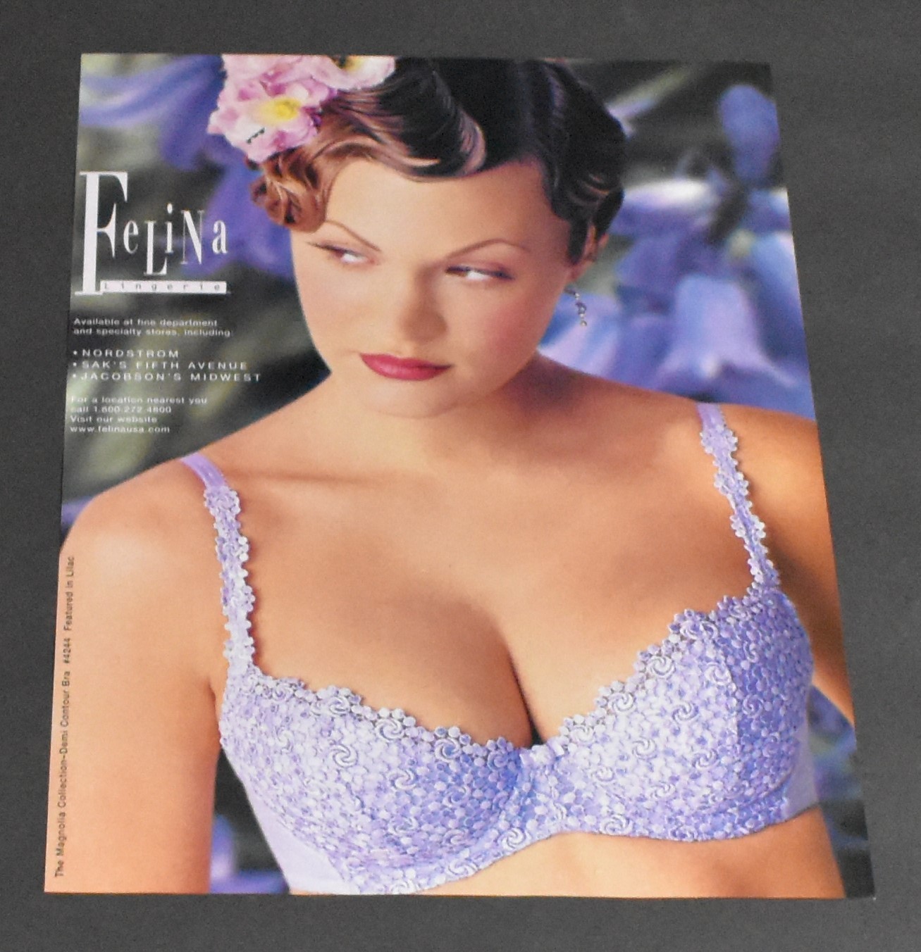 1999 Print Ad Sexy Fashion Lady Blonde Felina Lingerie Bra Feminine Beauty Art P