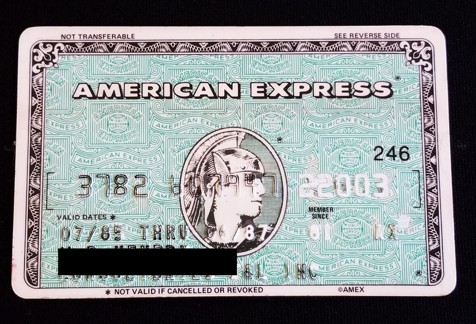 EXPIRED 1985 American Express Charge Credit Card
