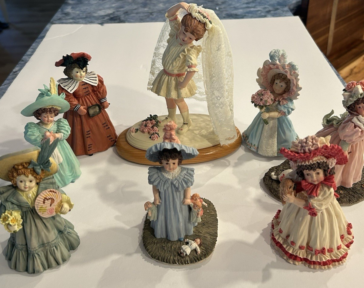 Lot of 8 Maud Humphrey Bogart Figurines - Early 1990\'s