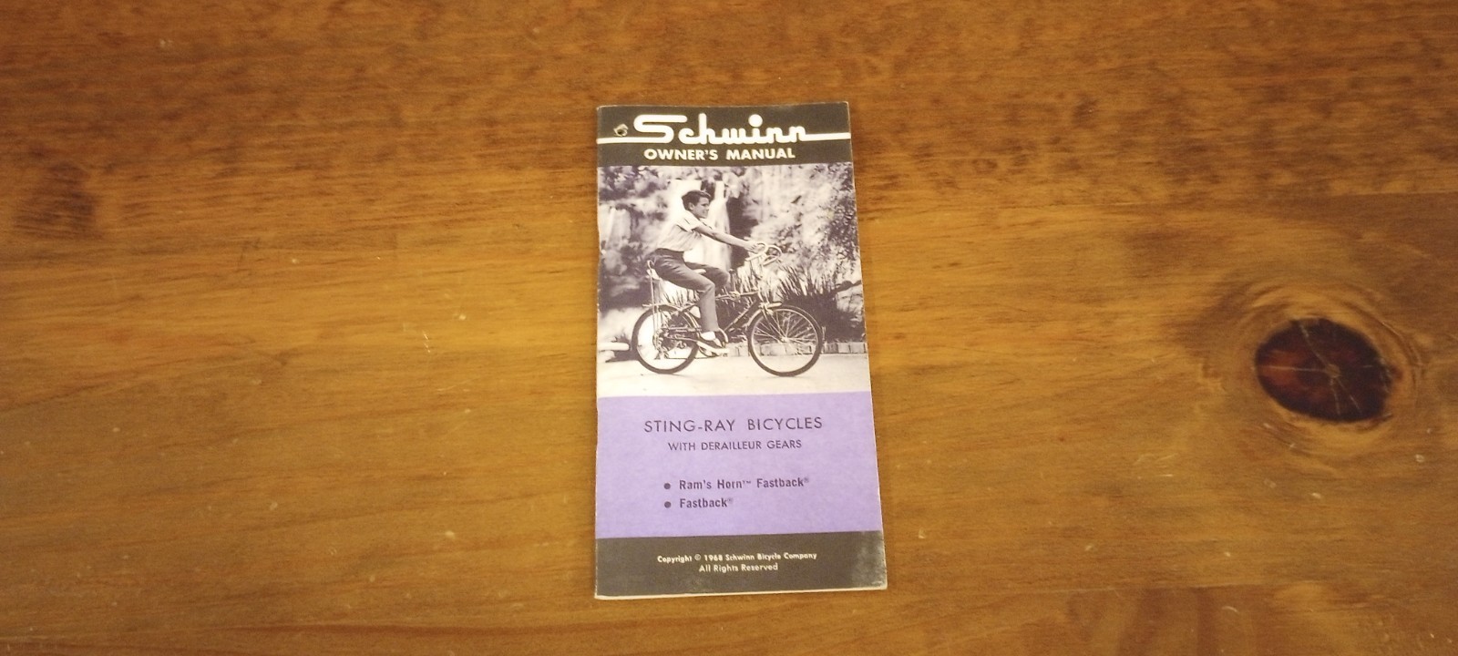 Vintage 1968 Schwinn Fastback Banana Seat Muscle Bike 5-Speed Owners Manual