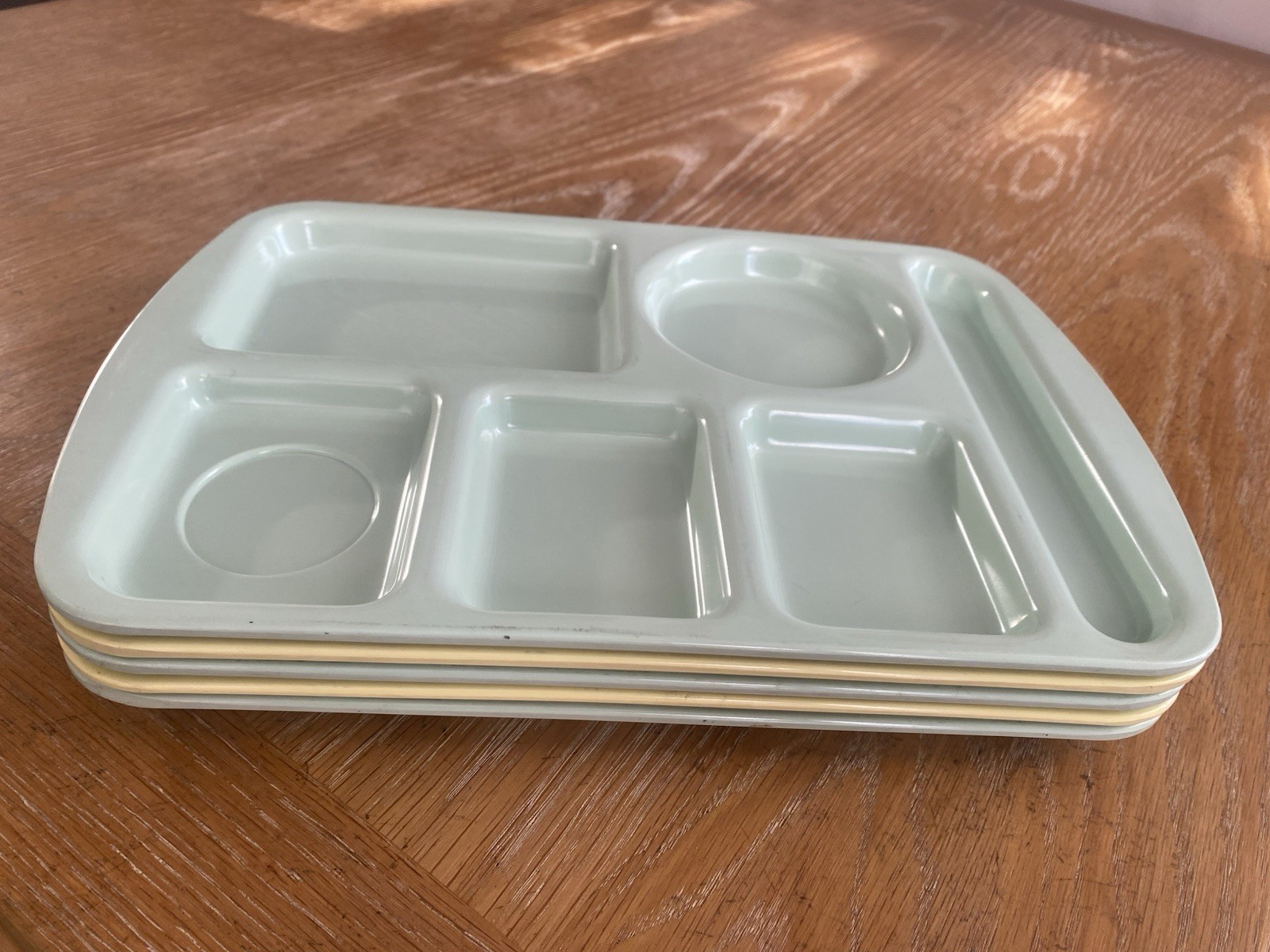 Vintage Prolon Ware Melamine Cafeteria Lunch Trays Set of 5 Pastel MCM Retro