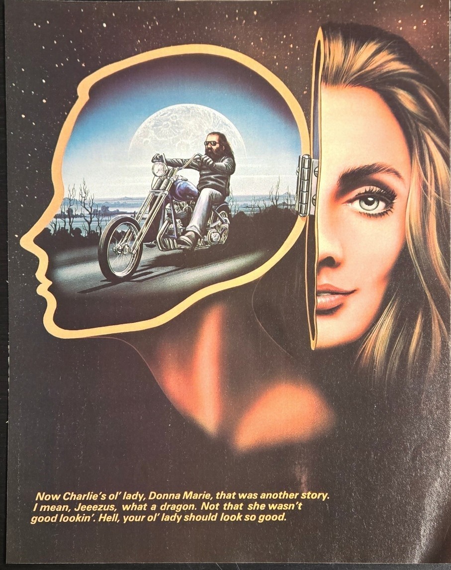 David Mann 1979 Easyriders Article Illustration - Where's Charlie? Vintage Biker David Mann 1979 Easyriders Article Illustration - Where's Charlie? Vintage Biker