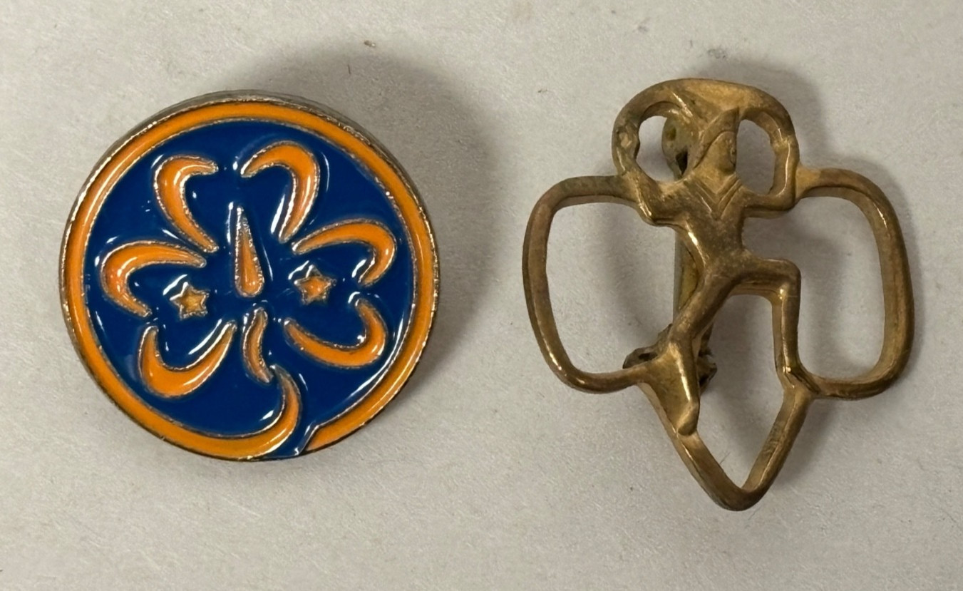 Two Vintage Girl Scout Brownie Pins