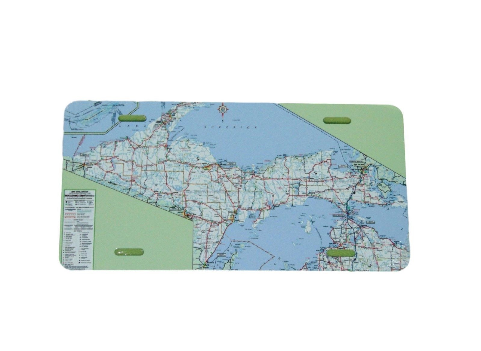Yooper Michigan Upper Peninsula Map Novelty License Plate UP Road Map Tag