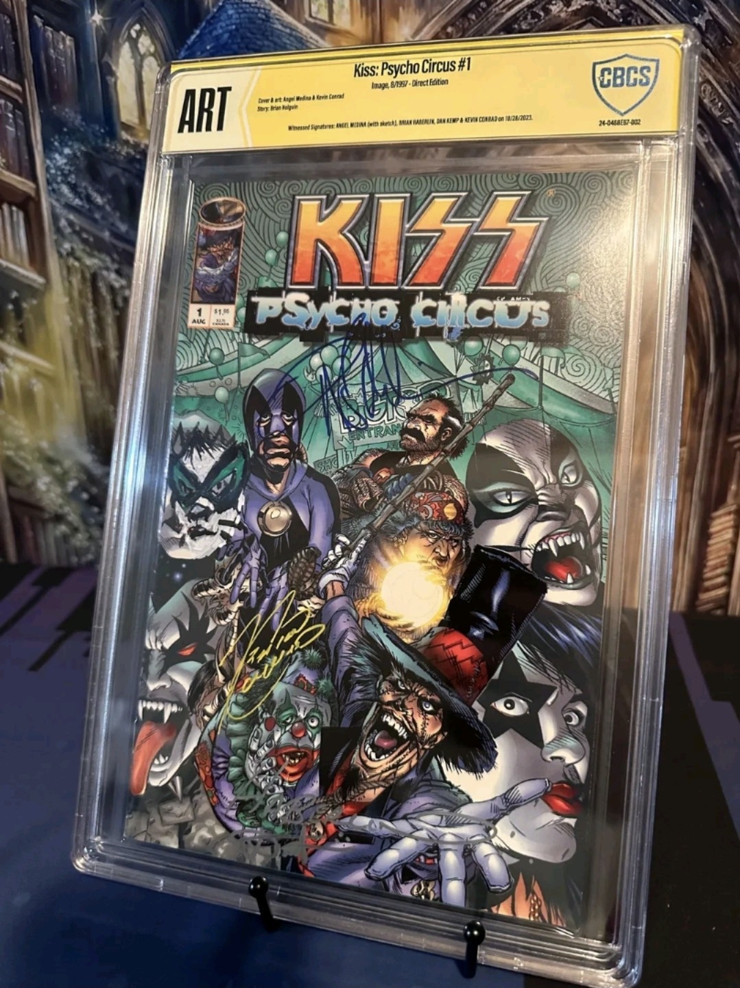 CBCS ART KISS PSYCHO CIRCUS #1 1997 ISSUE COMIC 3x SIGNED WITH SKETCH ART CBCS ART KISS PSYCHO CIRCUS #1 1997 ISSUE COMIC 3x SIGNED WITH SKETCH ART