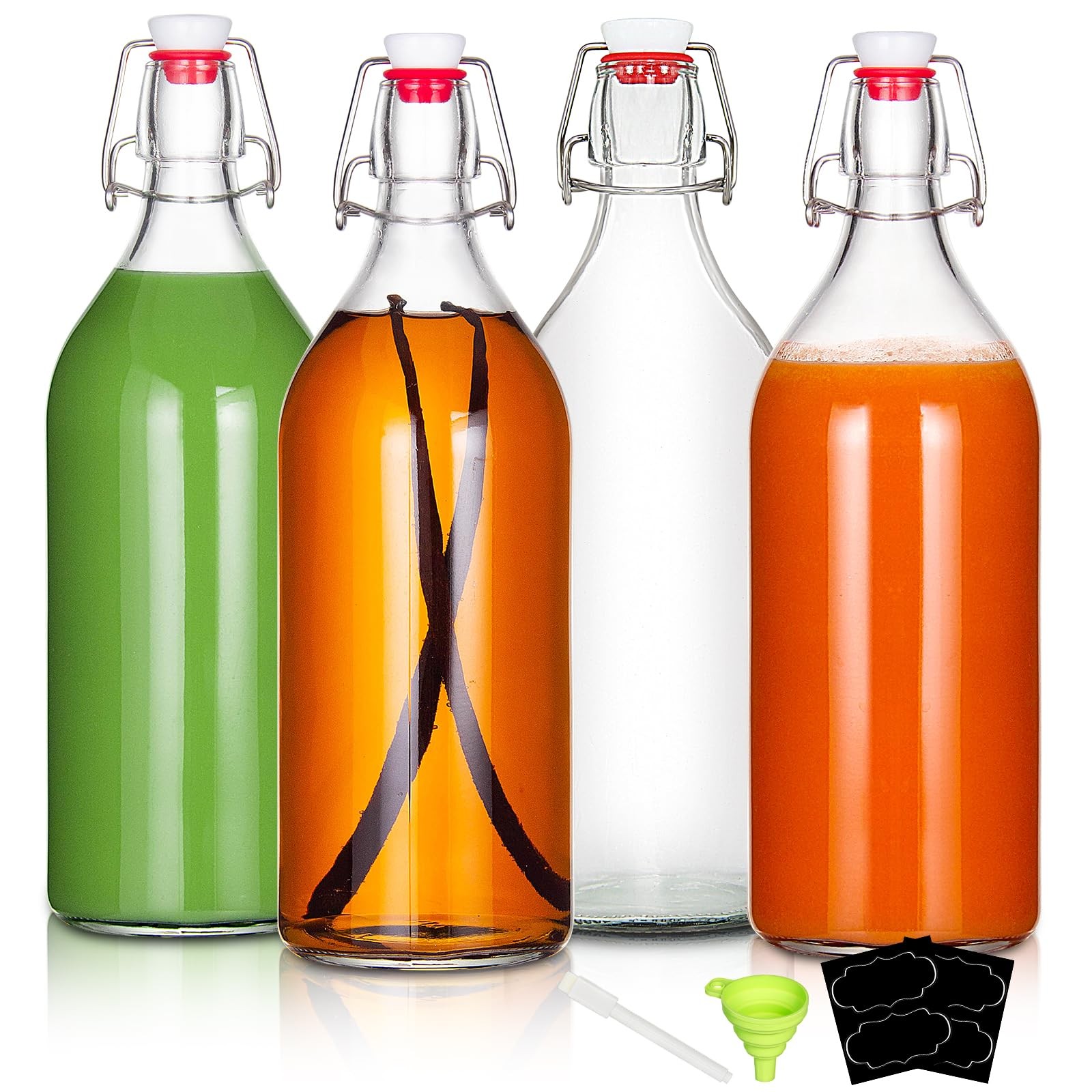 YEBODA 32oz Swing Top Bottles -Glass Beer Bottle with Airtight Rubber Seal Flip YEBODA 32oz Swing Top Bottles -Glass Beer Bottle with Airtight Rubber Seal Flip