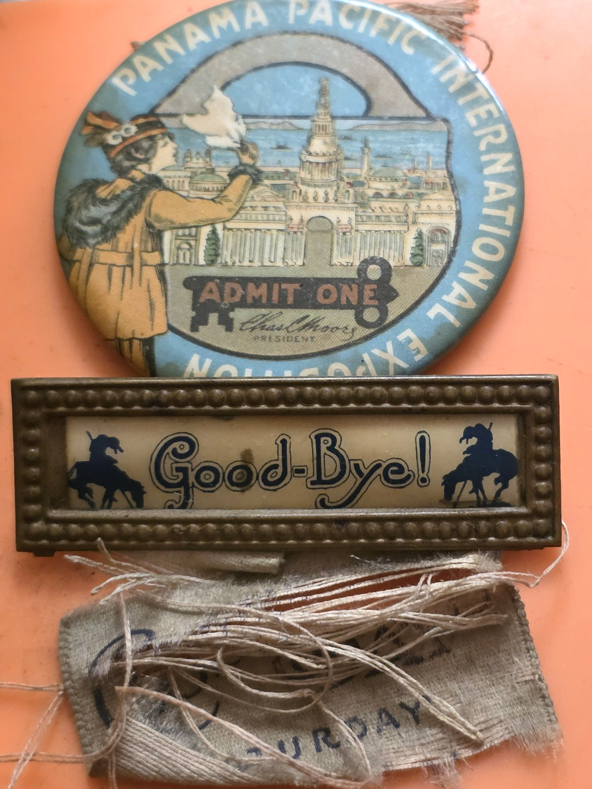 December 4, 1915 Panama Pacific “Closing Day” Admit One Badge Rare Estate Find 