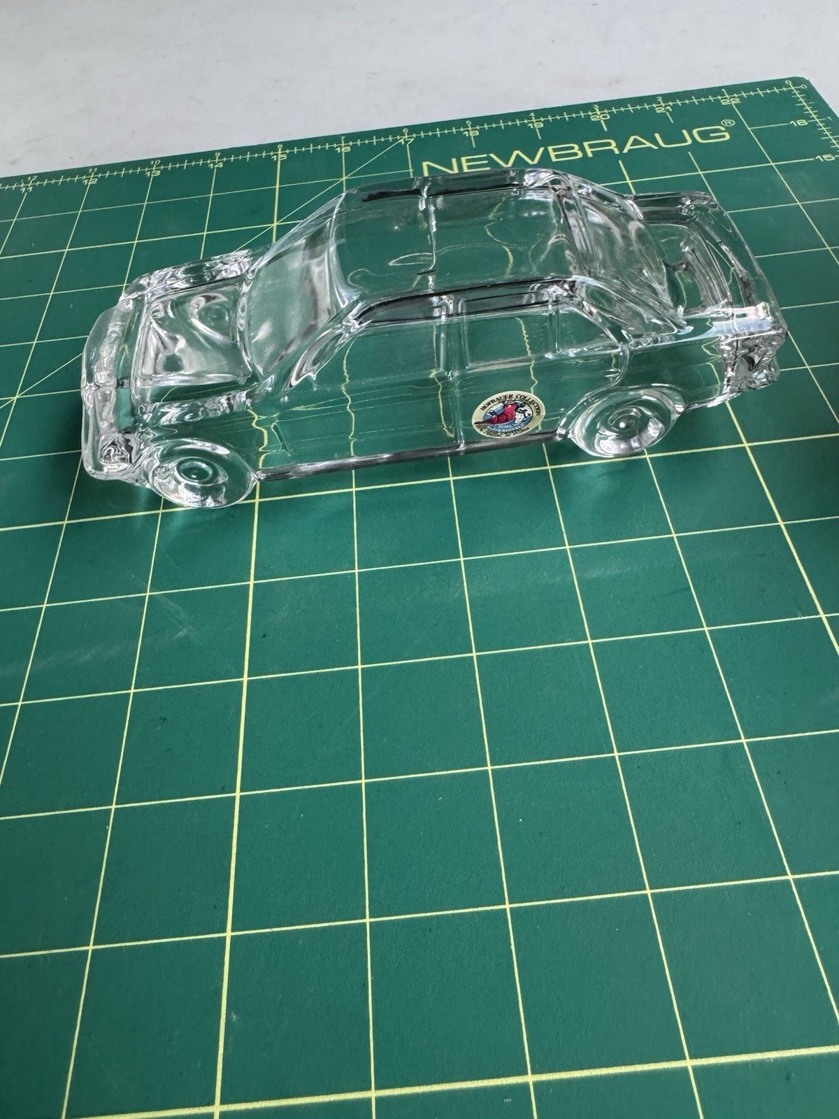 HOFBAUER GLASS LEAD CRYSTAL CAR PAPERWEIGHT