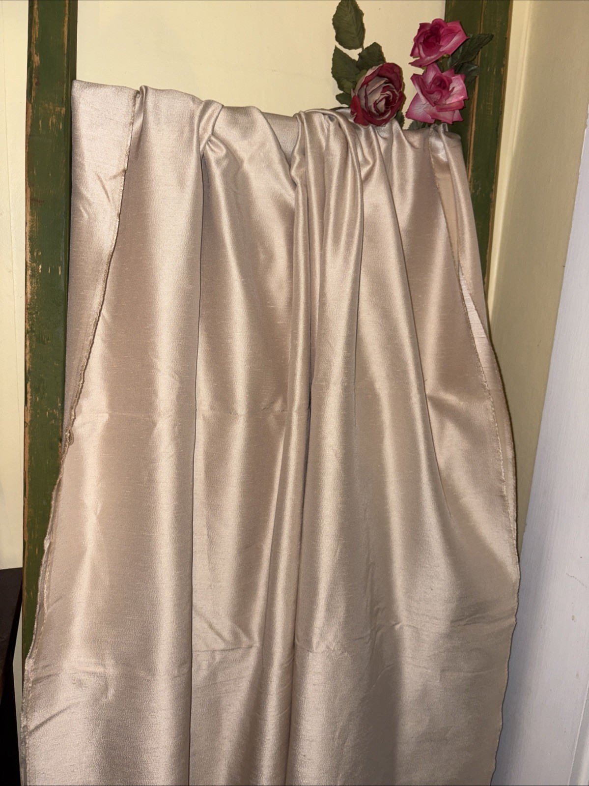 VTG Antique Satin 4 +Yds Gold & Formal NOS Rare Find Popular 1970’s