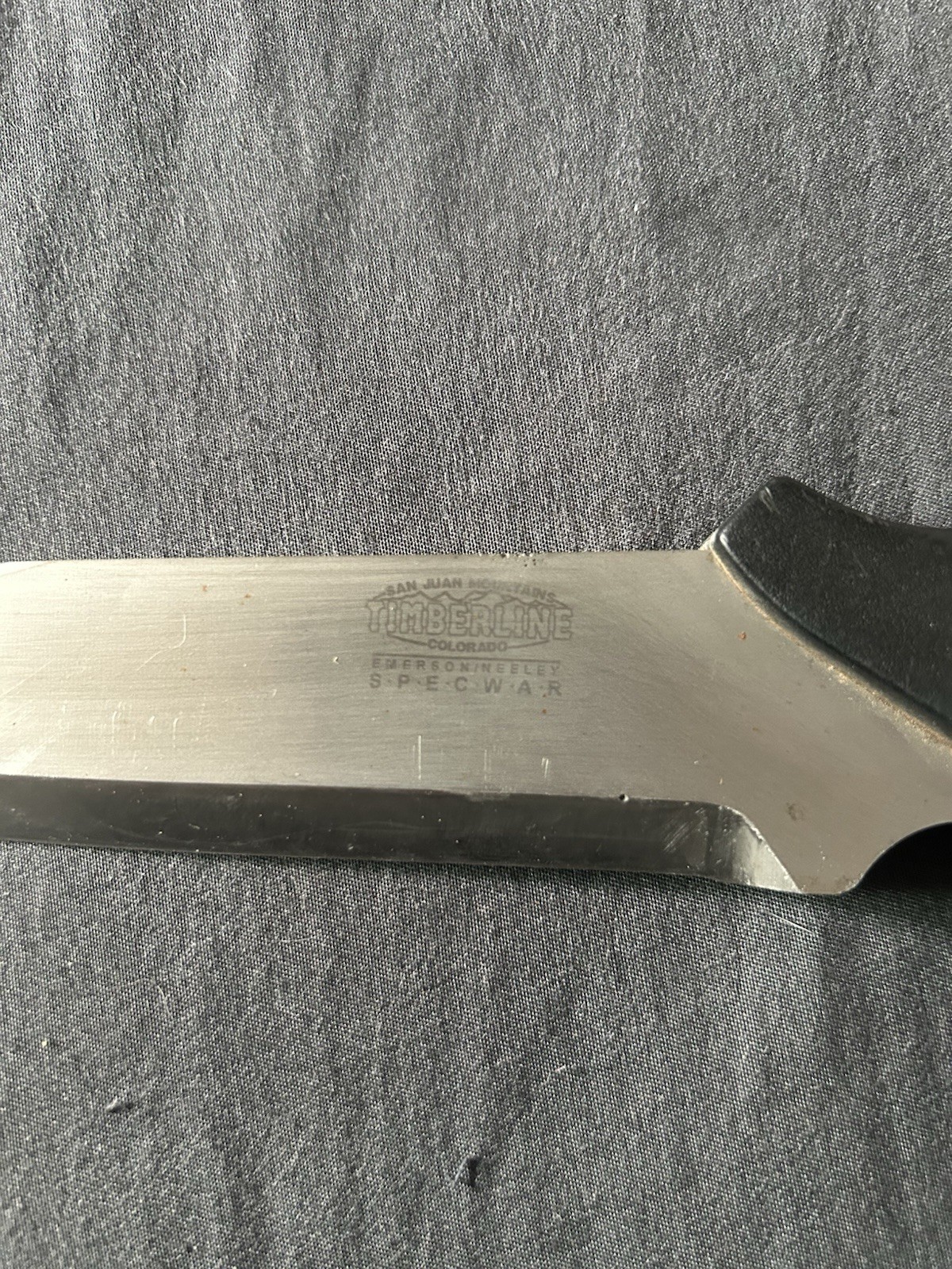 Timberline Specwar Emerson & Neeley Tanto Plain Edge Knife Rubber Handle Sheath