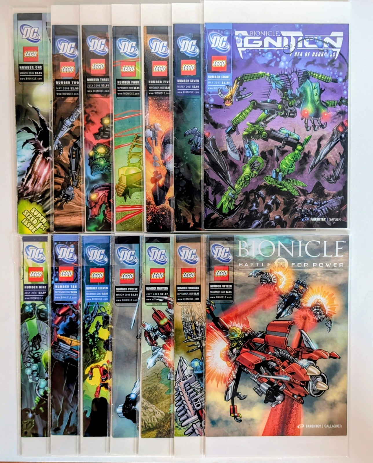 LEGO Bionicle DC Comics Lot Issues 1-15 COMPLETE Printed Ignition Run 2006-2008