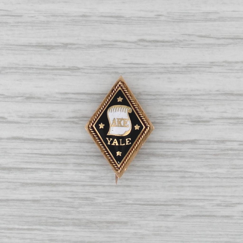 Antique Delta Kappa Epsilon Badge 14k Gold DKE Deke Fraternity Pin 1885 Yale