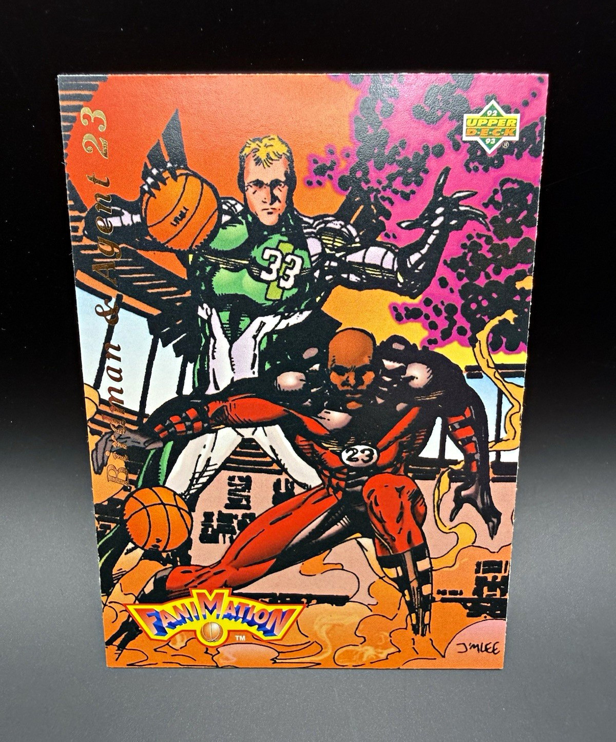 1992-93 Upper Deck Fanimation #510 Michael Jordan Larry Bird Jim Lee